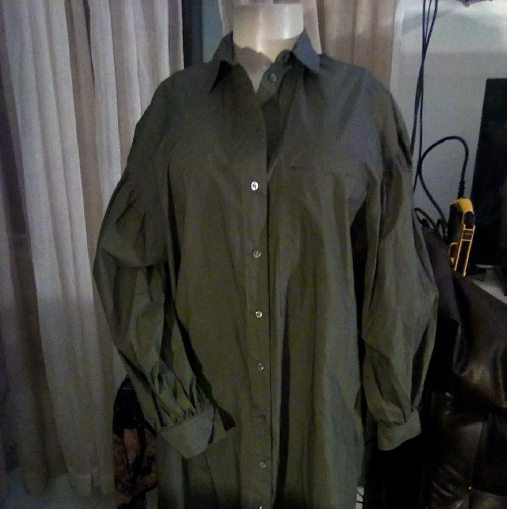 Long sleeve button down shirt dress
